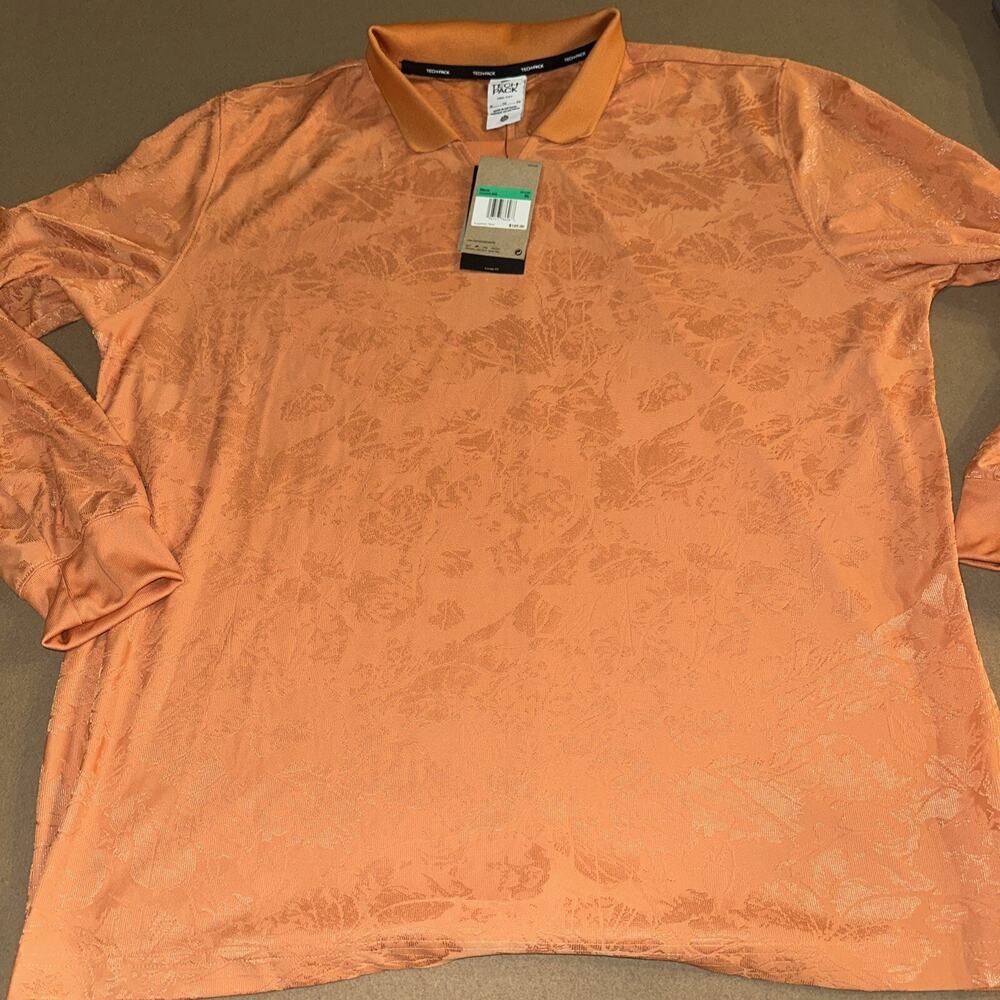 Nike Men XL Dri-FIT Tech Pack Jaquard Long Sleeve Orange Loose Fit DQ4294-808